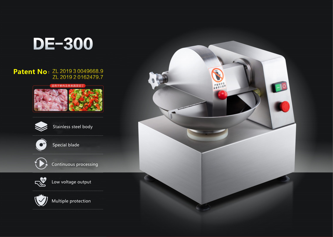 Horus Restaurant Table Top Meat Vegetable Fruit Onion Bowl Chopoer Machine Butcher Horizontal Meat Bowl Cutter for Sale