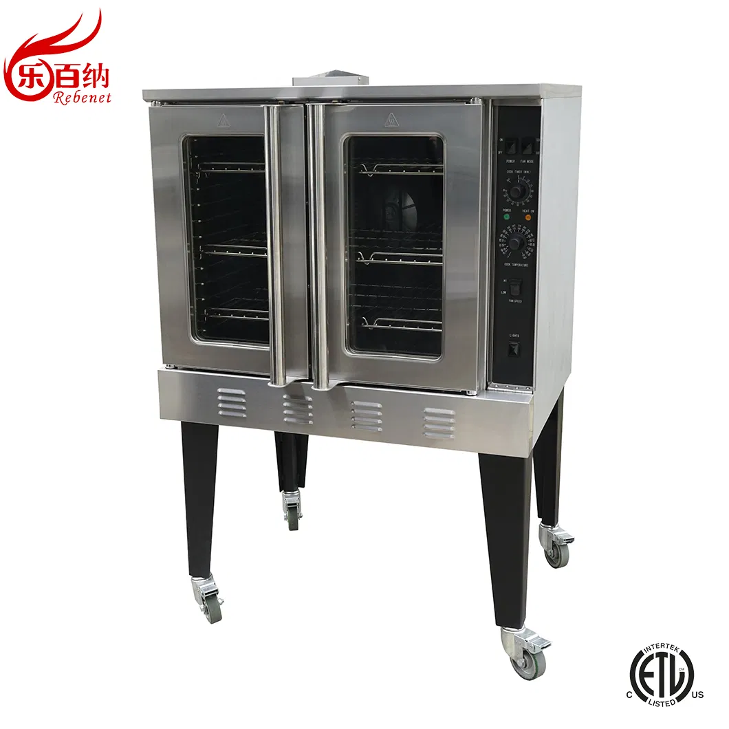 54000 BTU Professional Bakery Equipment Commercial Stainless Steel Baking Bread Oven Gas Convection Oven for Restaurant Hotel ETL Approved (GCO613)