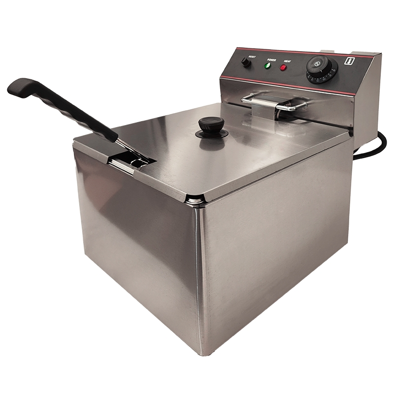 Commercial Single Cylinder Electric Deep Fryer Stainless Steel Oil Fryer, Large Capacity for Chicken &amp; Fries