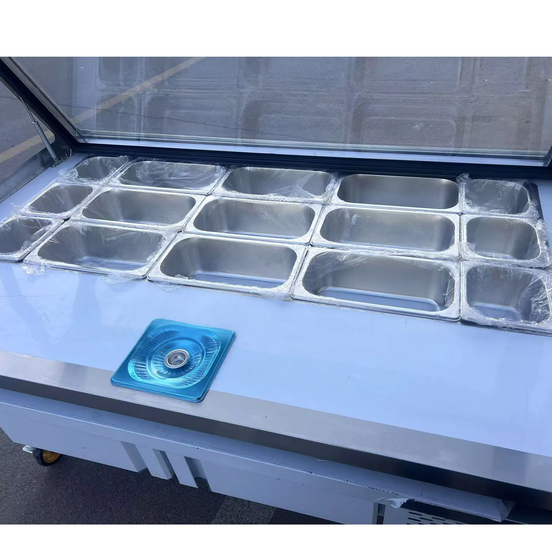Refrigerated Sandwich Salad Prep Table Commercial Workstation Refrigerators with 15 Pans