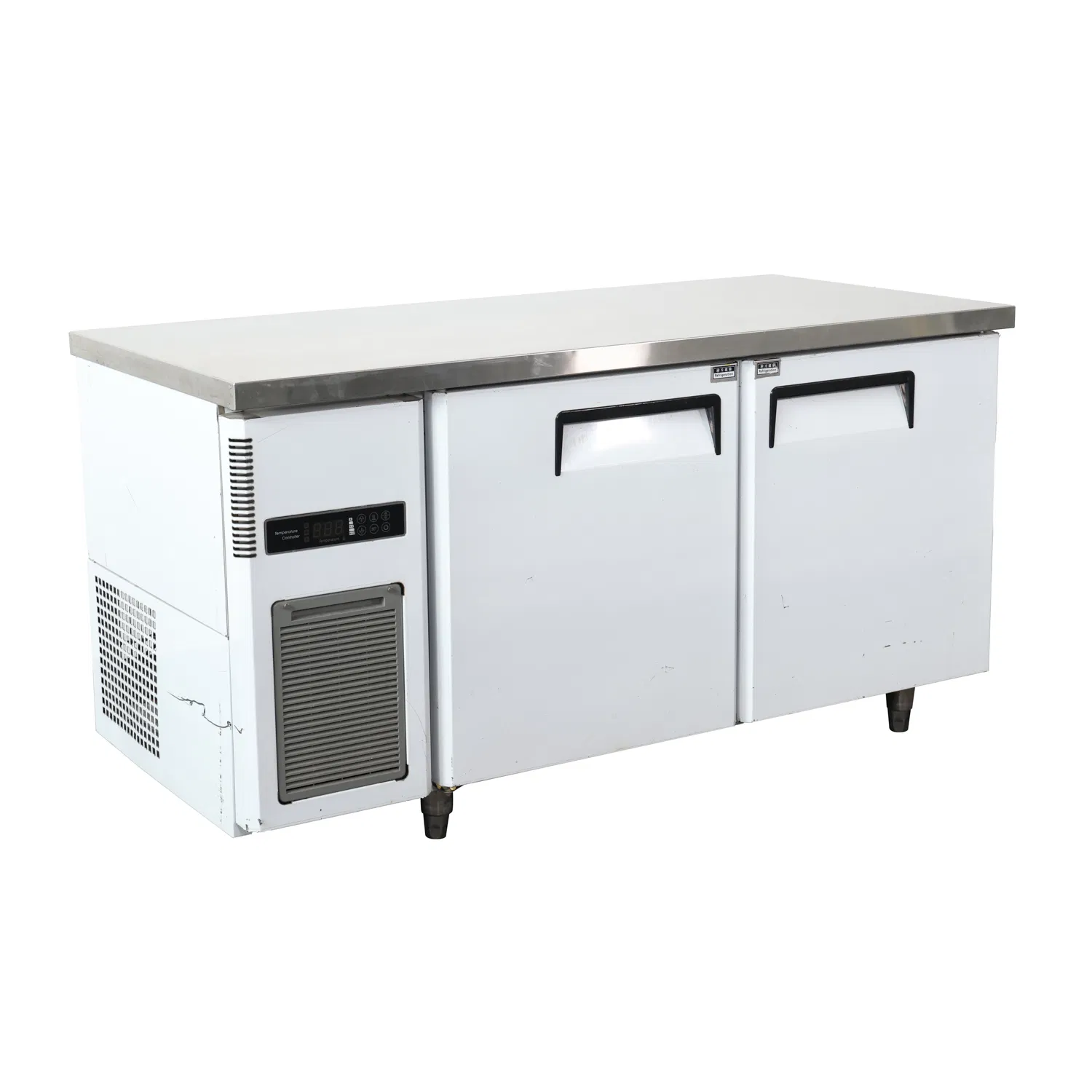 Two Door Commercial Refrigerated Prep Table with Stainless Steel Worktop