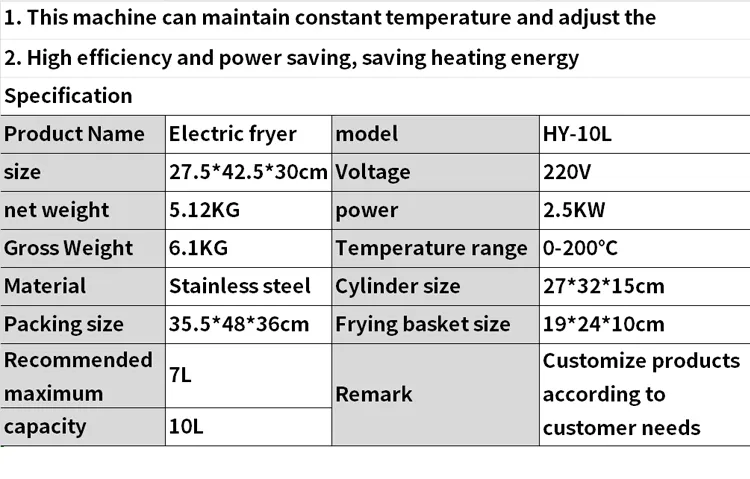 Commercial 10L Deep Fryer Detail 7