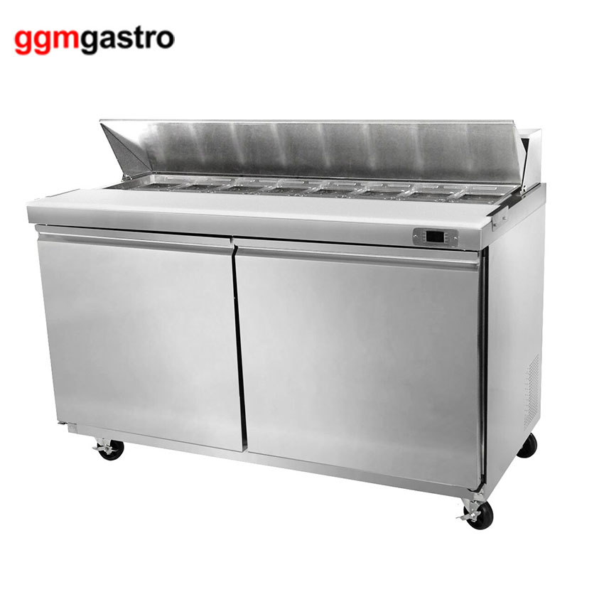 Commercial Salad Bar Counter Display Refrigerated Pizza Prep Table Sas123n