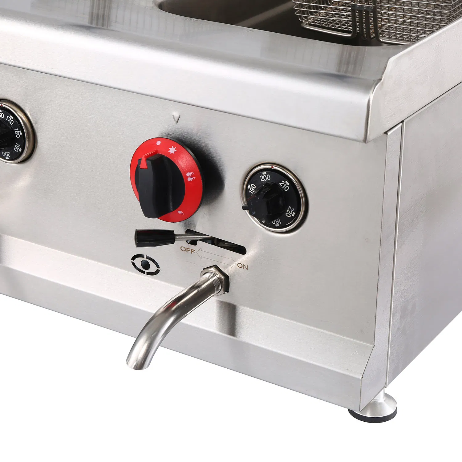14L+14L Table Top Stainless Steel French Fries Machine 2 Tank 2 Basket Commercial Potato Chip Fryer Gas Deep Fryer