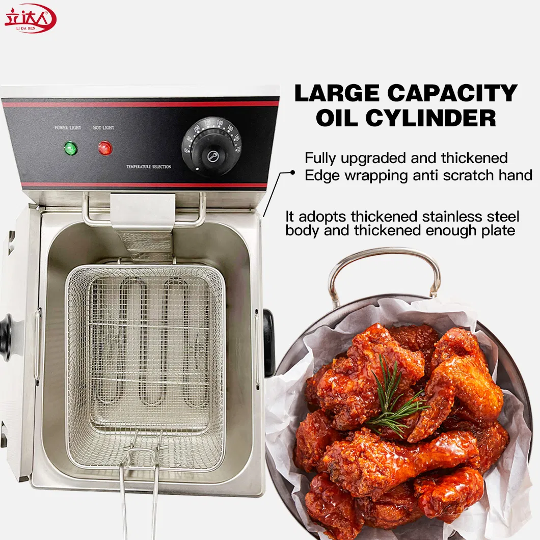 Ld-8L CE Approved Commercial One-Cylinder One-Basket Deep Fryer for Chips &amp; Wings