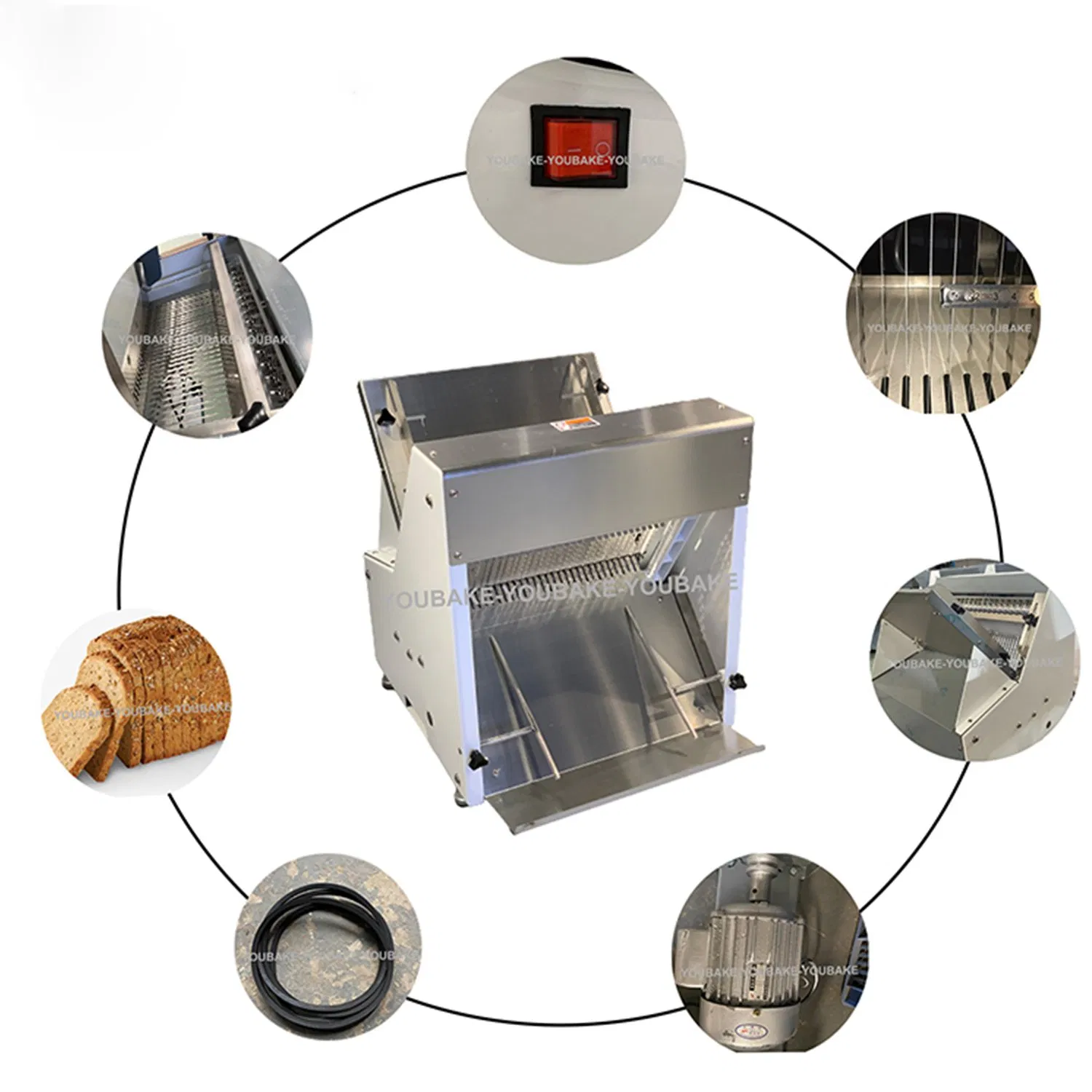 Easy-to-Operate Professional Automatic Stainless Steel Industrial Bread Slicer