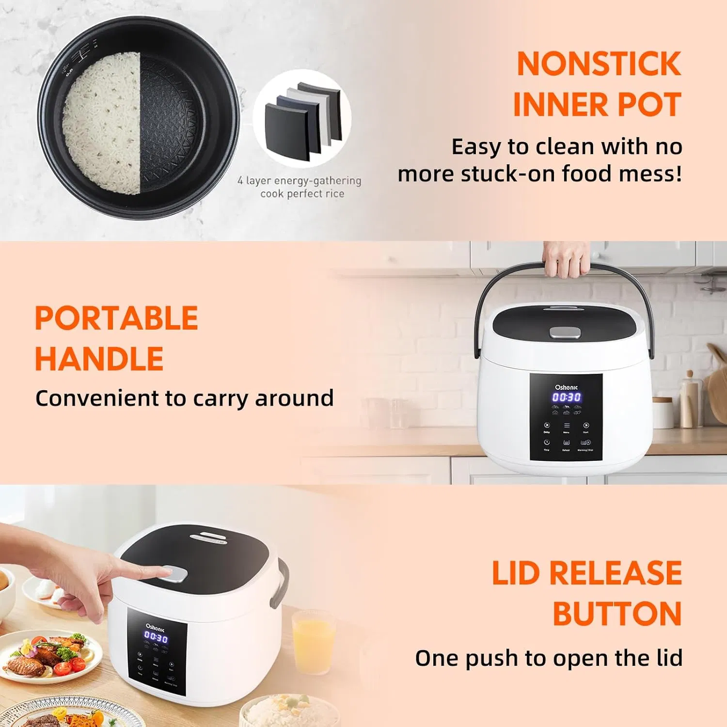 Digital Rice Cooker Multi Functional to Cook Rice, Congee, Steam, Cake, Stew.