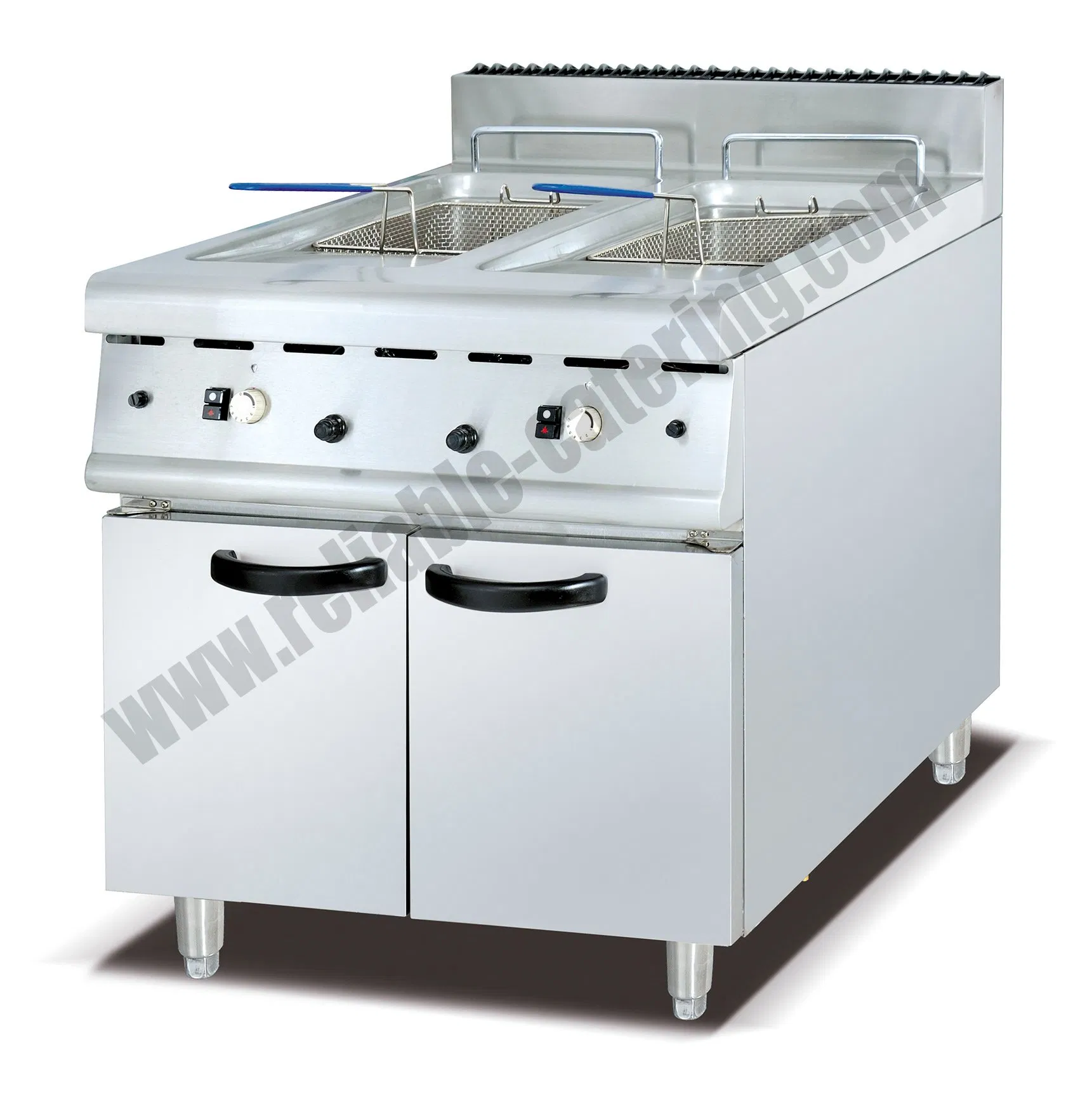 Industrial Gas Electric Chicken Fryer Machine French Fries Deep Fryer with Commercial Professional Restaurant 2 Baskets Double Tanks for Sales Price