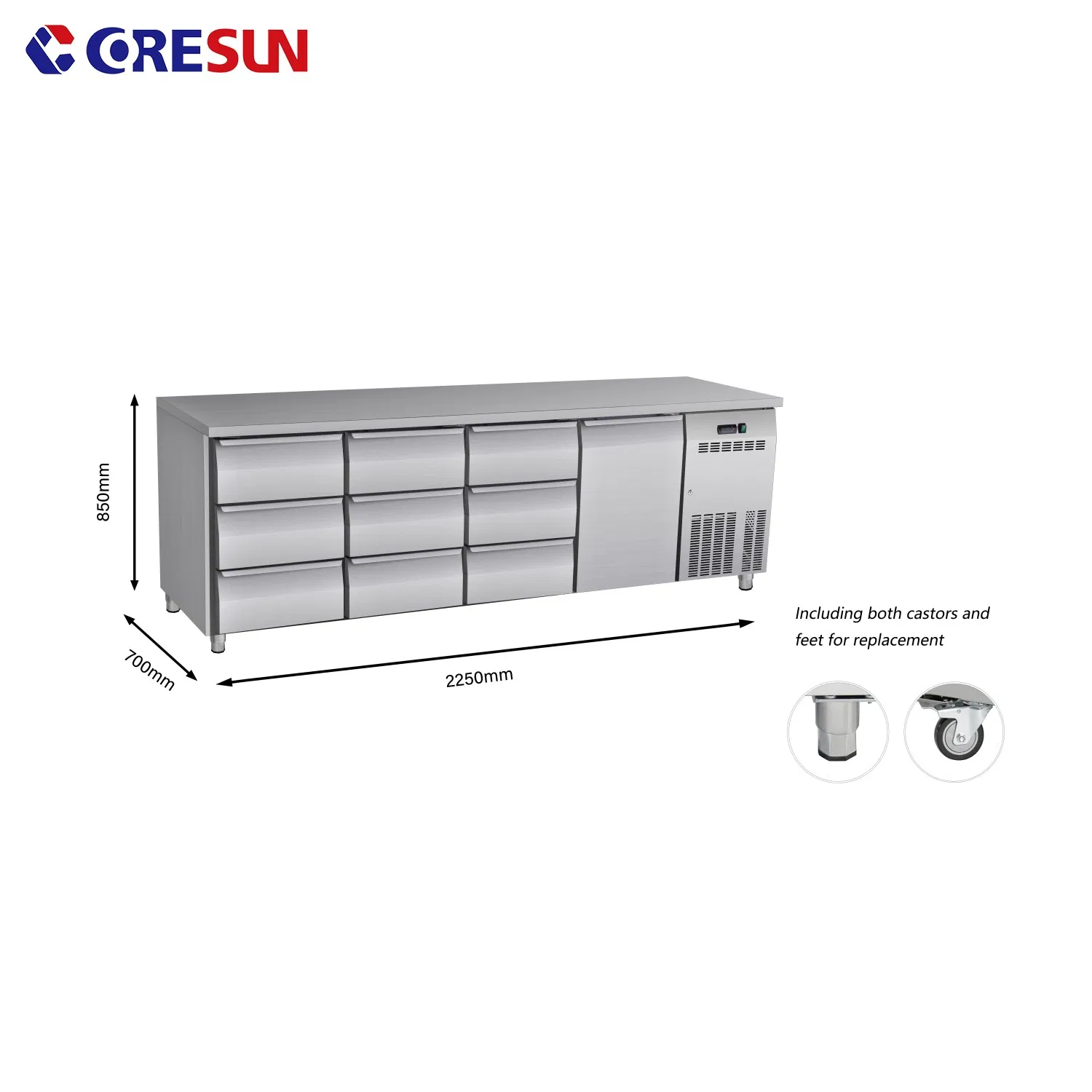 Commercial Refrigerated Pizza Prep Table with Undercounter Storage