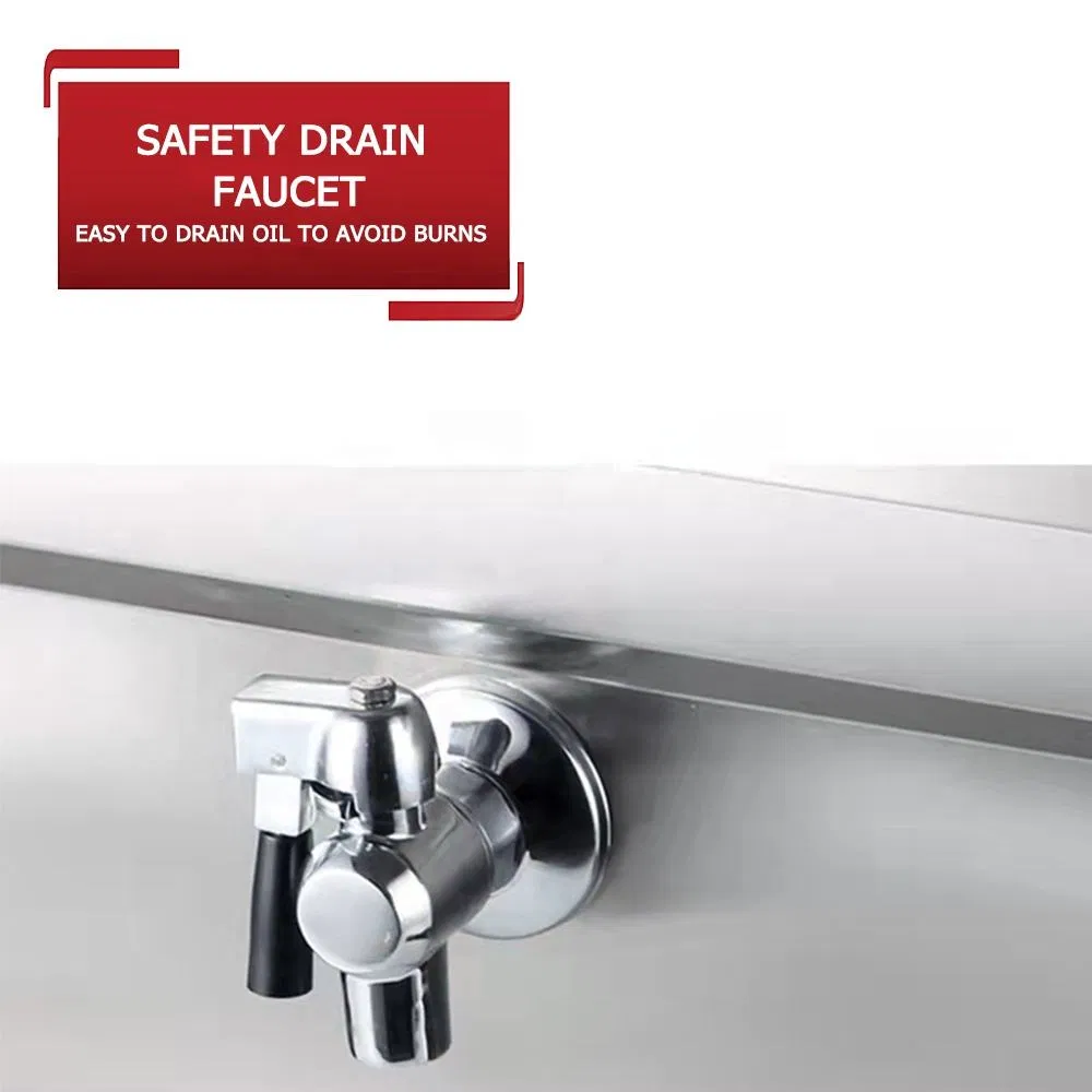 50L Large Capacity Electric Deep Fryer, 220V/380V Commercial Fried Chicken Fryer with Oil Filtration System, High Power Stainless Steel Fryer for Fast Food Shop