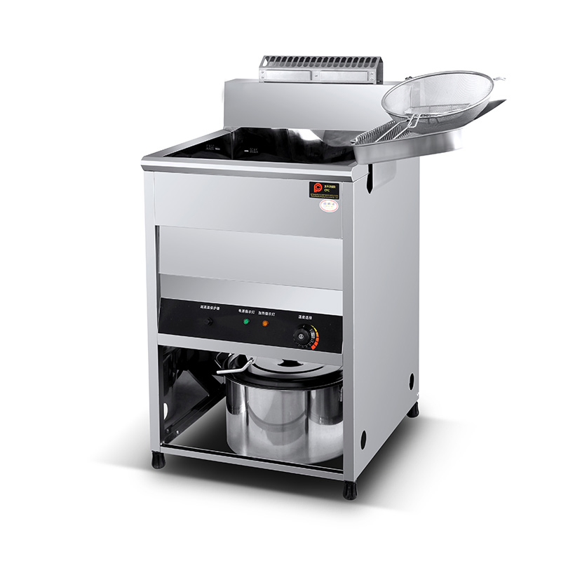 Restaurant Equipment Vertical Gas Deep Fryer 26L Single Tank Double Basket Chick Commercial Fryer, 3 Burners Deep Fat Chicken Fish Potato Chips Gas Fryer
