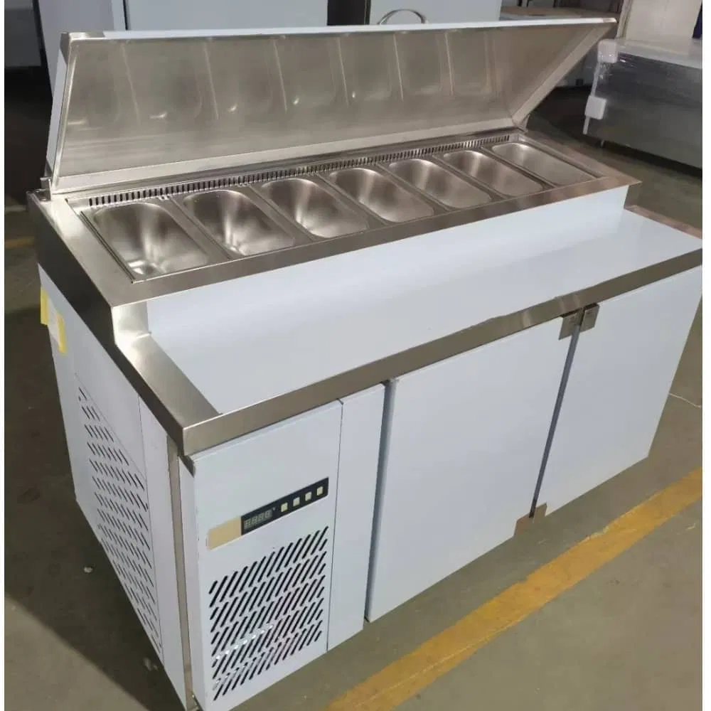 Pizza Counter Bench Chiller Refrigerated Pizza Prep Table