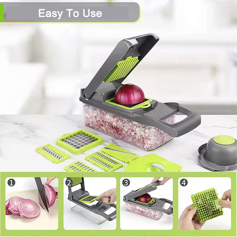 Top Seller Kitchen Accessories Slicer Home Multifunctional Vegetable Cutter 15 in 1 Food Cutter Veggie Onion Chopper