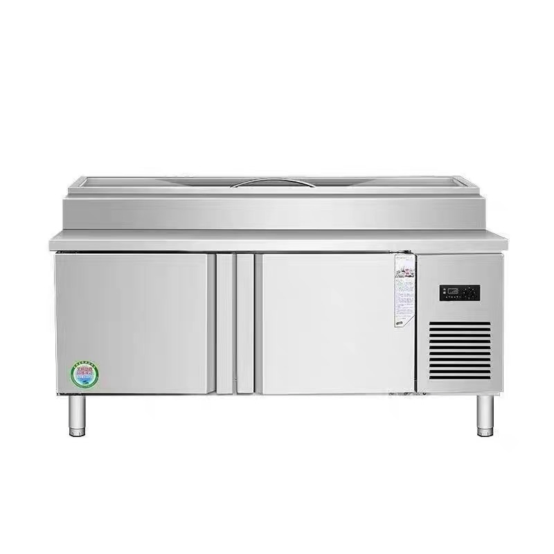 Premium Commercial Pizza Prep Table with Refrigerated Storage