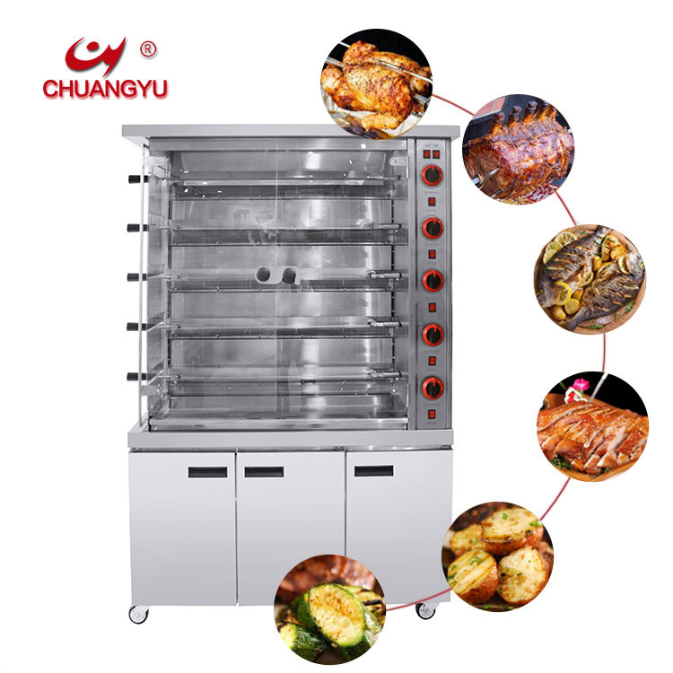Chuangyu Nice Price Vertical 3/6/9 Rods Commercial Roasted Chicken Rotisseries Machine Chicken Rotisserie Oven