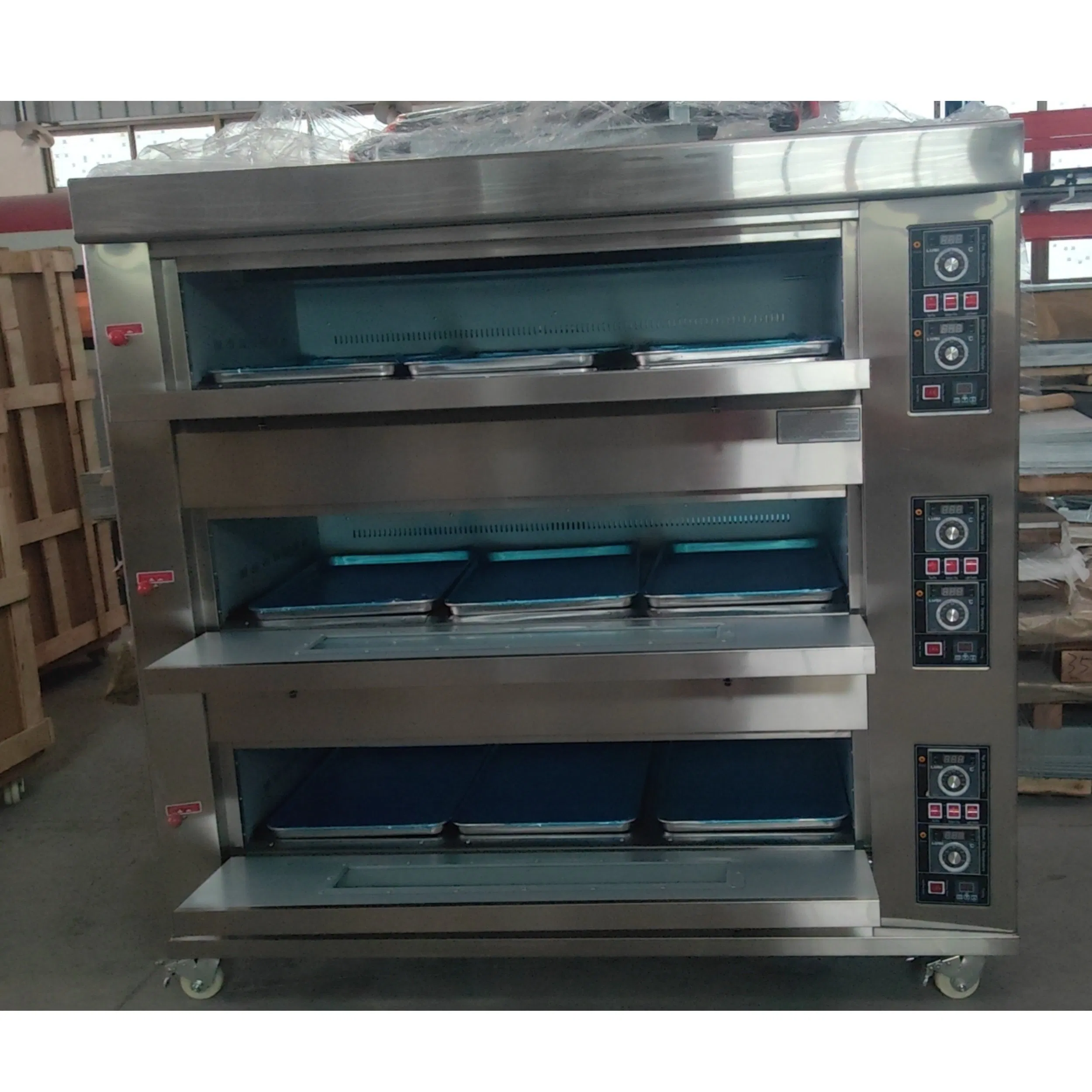 Hot Sell Industrial Bakery Equipment Commercial 3 Deck 9 Trays Baking Gas Oven Deck Oven for Bread Cake and Pizza Baking Machine Cookie Oven