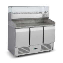 Commercial Salad Bar Counter Display Refrigerated Pizza Prep Table