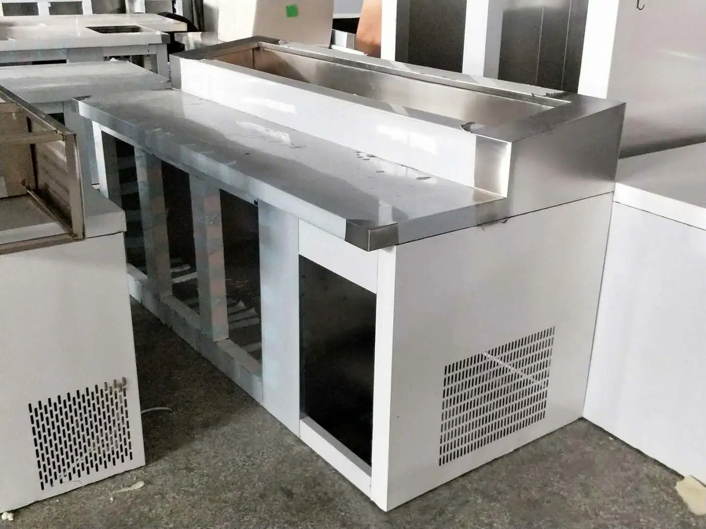 Factory Customized Refrigerated Pizza Prep Table 3 Doors