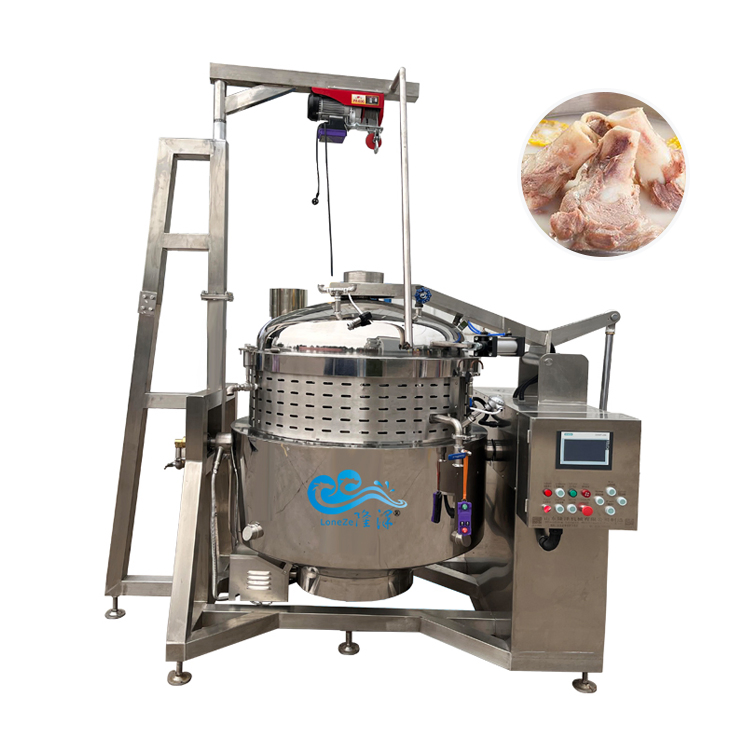 Stainless Steel Steam Commercial Bone Soup Meat High Pressure Cooker with Basket