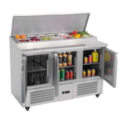 Commercial Salad Bar Counter Display Refrigerated Pizza Prep Table