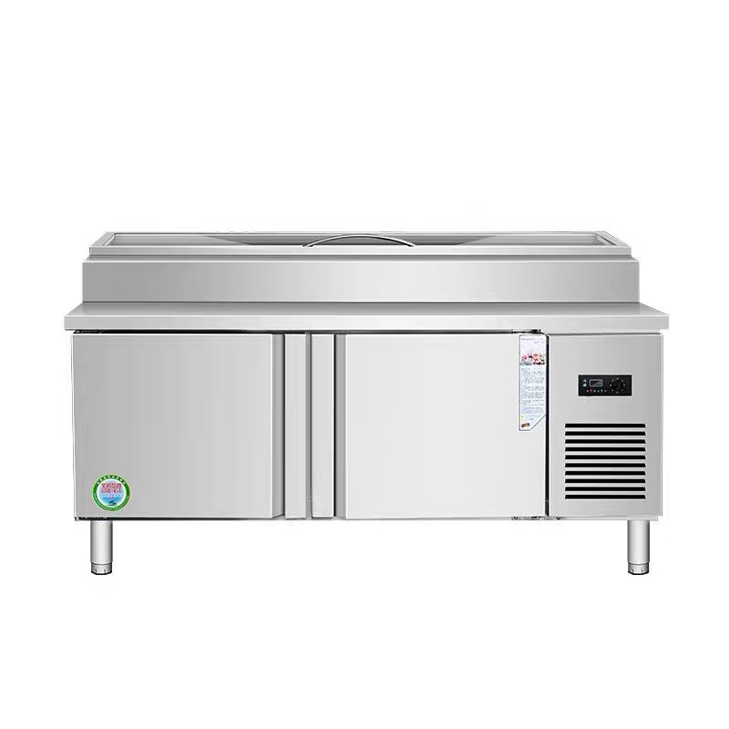 Premium Commercial Pizza Prep Table with Refrigerated Storage