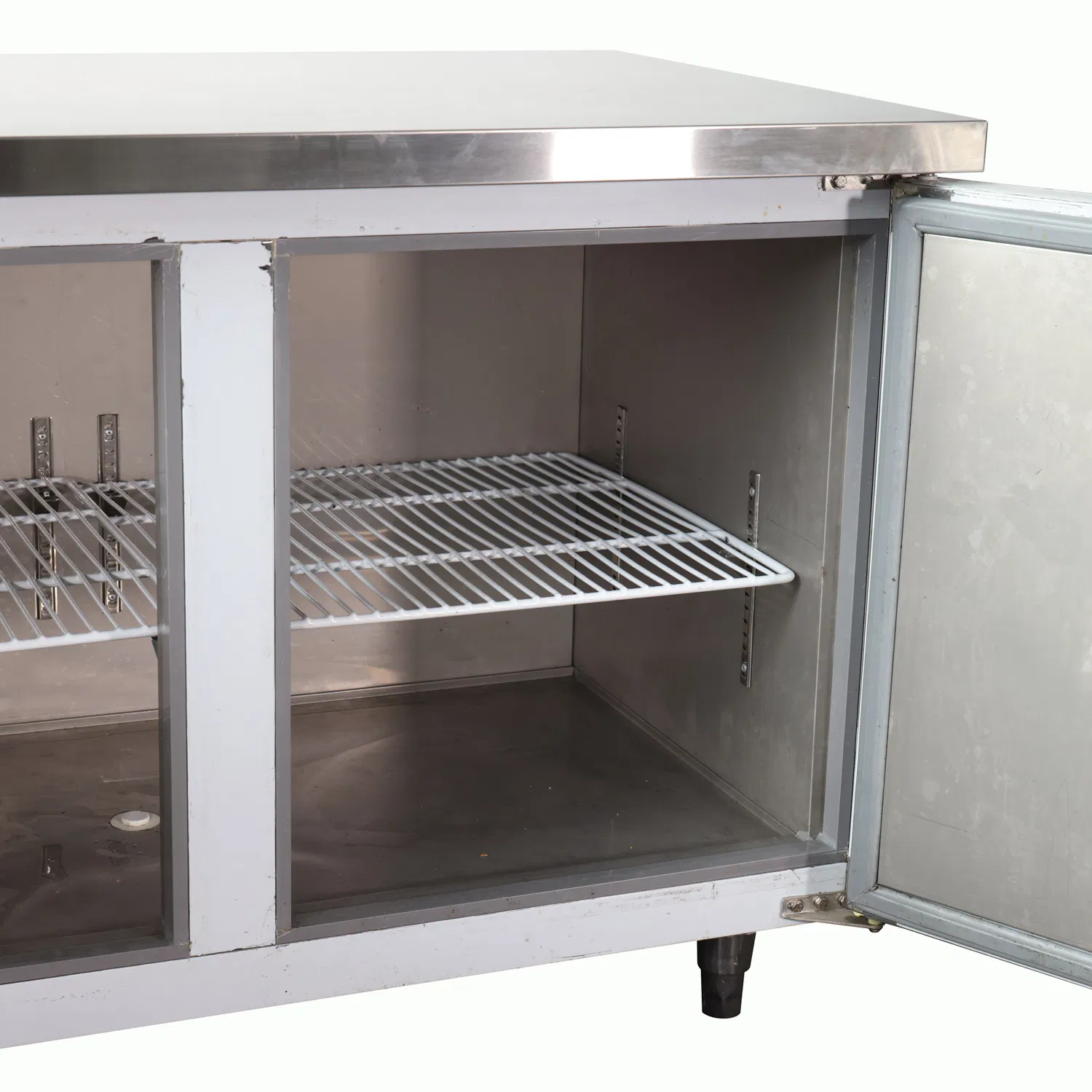 Two Door Commercial Refrigerated Prep Table with Stainless Steel Worktop