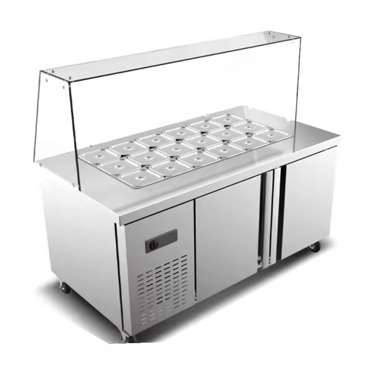 Commercial Salad Prep Table Refrigerated Preparation for Restaurant