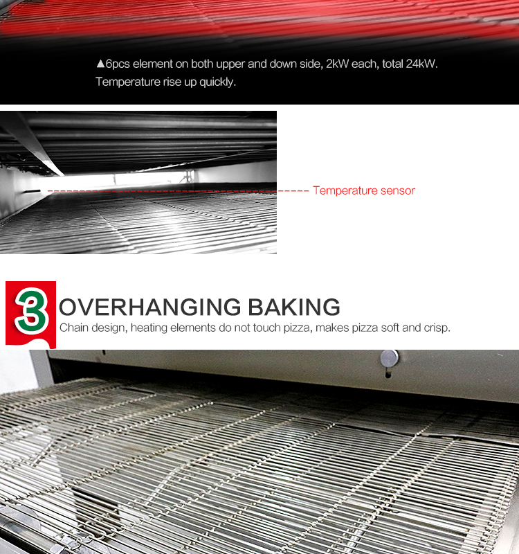 Full Stainless Steel Commercial Pizza Baking Equipment 18 Inch Pizza Electric Conveyor Pizza Oven with Stainless Steel Belt