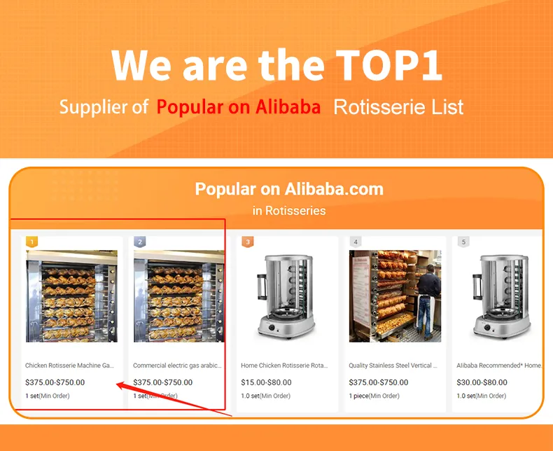 Vertical Chicken Rotisserie Machine