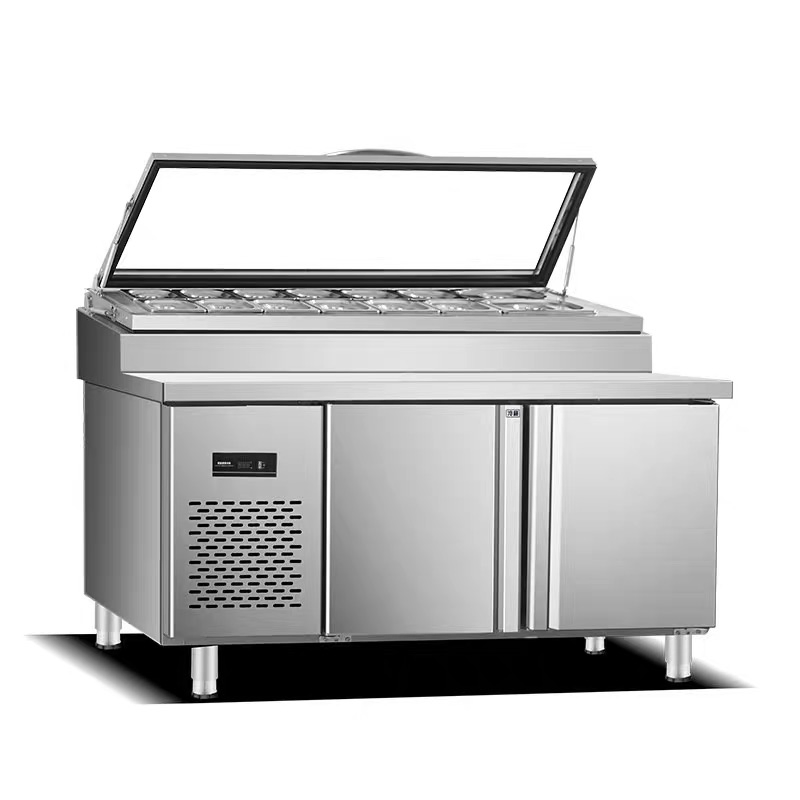 R290 R134A Refrigerated Storage Pizza Prep Table for Restaurants