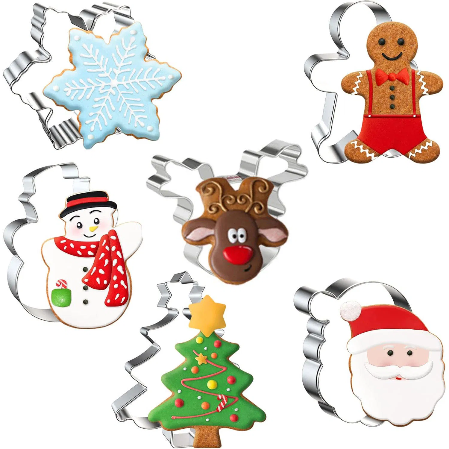 Christmas Stainless Steel Cookie Cutter DIY Baking Tool &amp; Biscuit Mold for Fruits &amp; Vegetables Instock