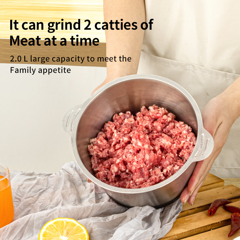 Meat Grinder, Household Automatic Multi-Function Food Processor, Small Electric Blender