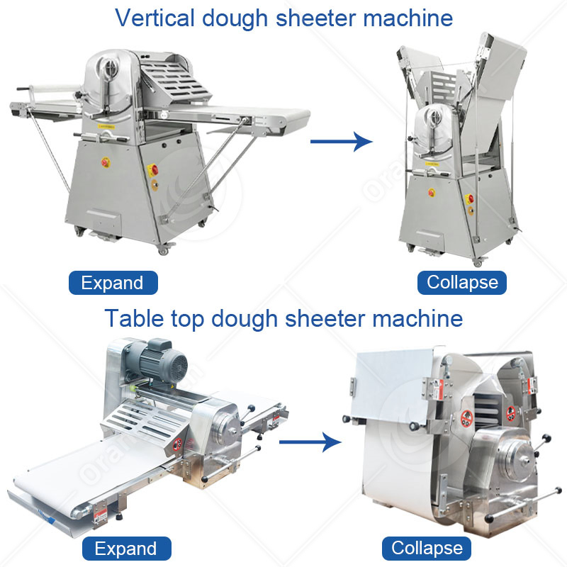 Reversible Mini Mechanical Stainless Steel Machine Table Tabletop Bread Fondant Croissant Pastry Dough Sheeter