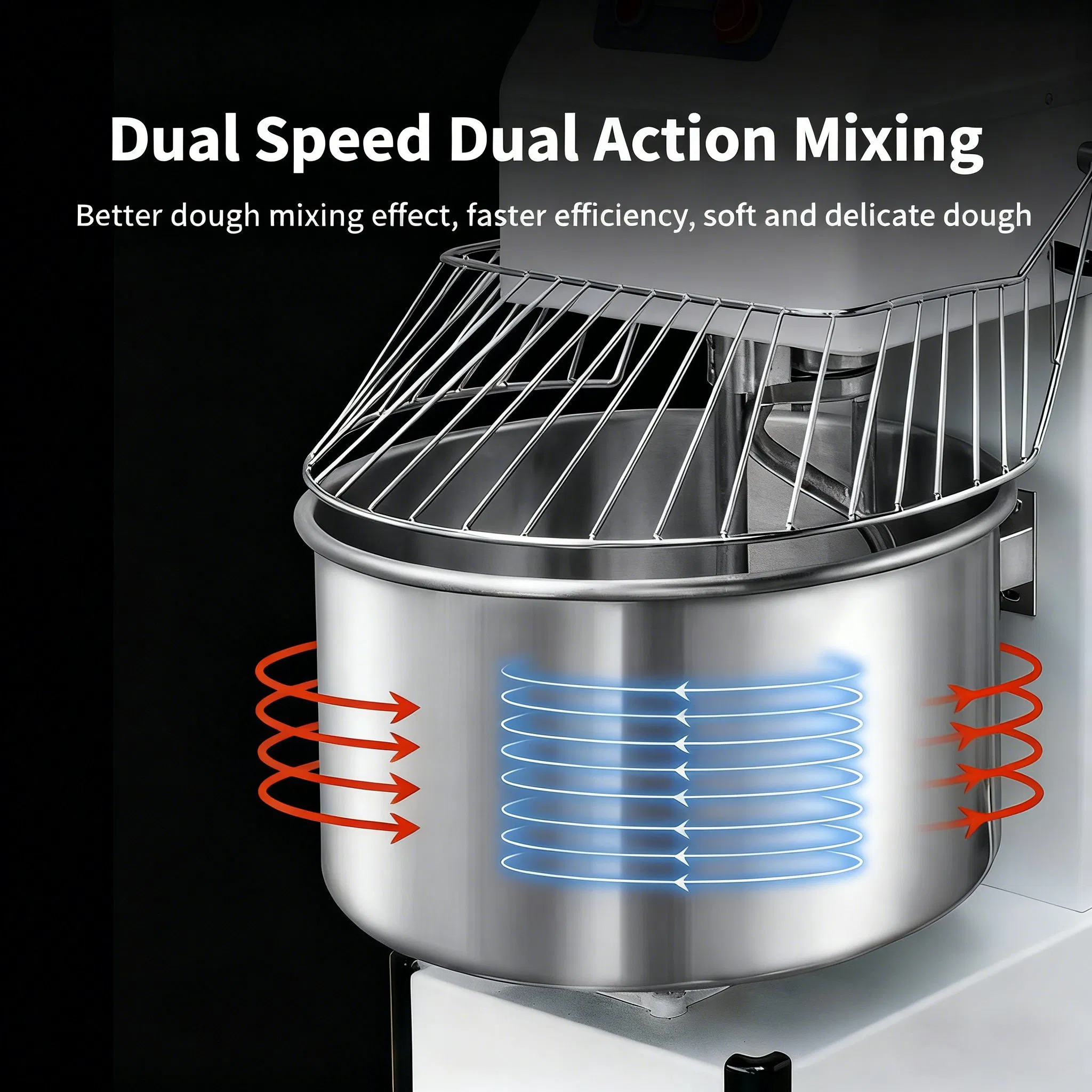 80L Bakery Dough Mixer Machine - Double Speed &amp; Commercial Use