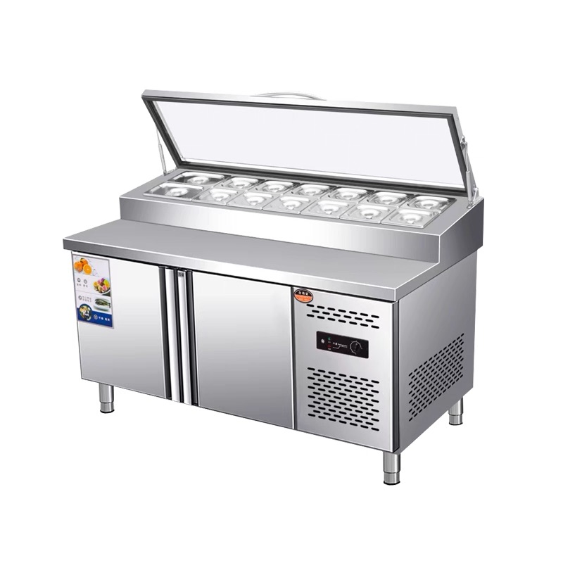 R290 R134A Refrigerated Storage Pizza Prep Table for Restaurants