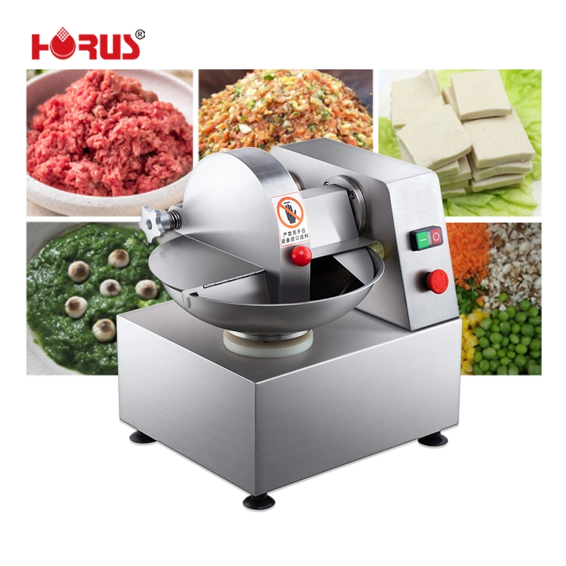 Horus Restaurant Table Top Meat Vegetable Fruit Onion Bowl Chopoer Machine Butcher Horizontal Meat Bowl Cutter for Sale