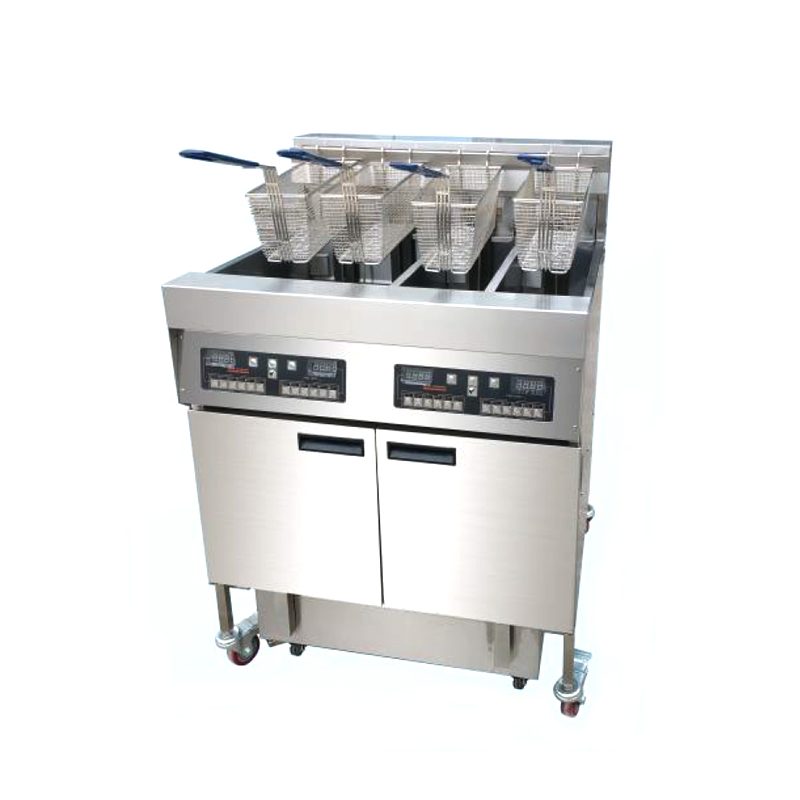 Industrial Gas Electric Chicken Fryer Machine French Fries Deep Fryer with Commercial Professional Restaurant 2 Baskets Double Tanks for Sales Price