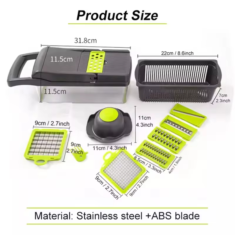 Top Seller Kitchen Accessories Slicer Home Multifunctional Vegetable Cutter 15 in 1 Food Cutter Veggie Onion Chopper