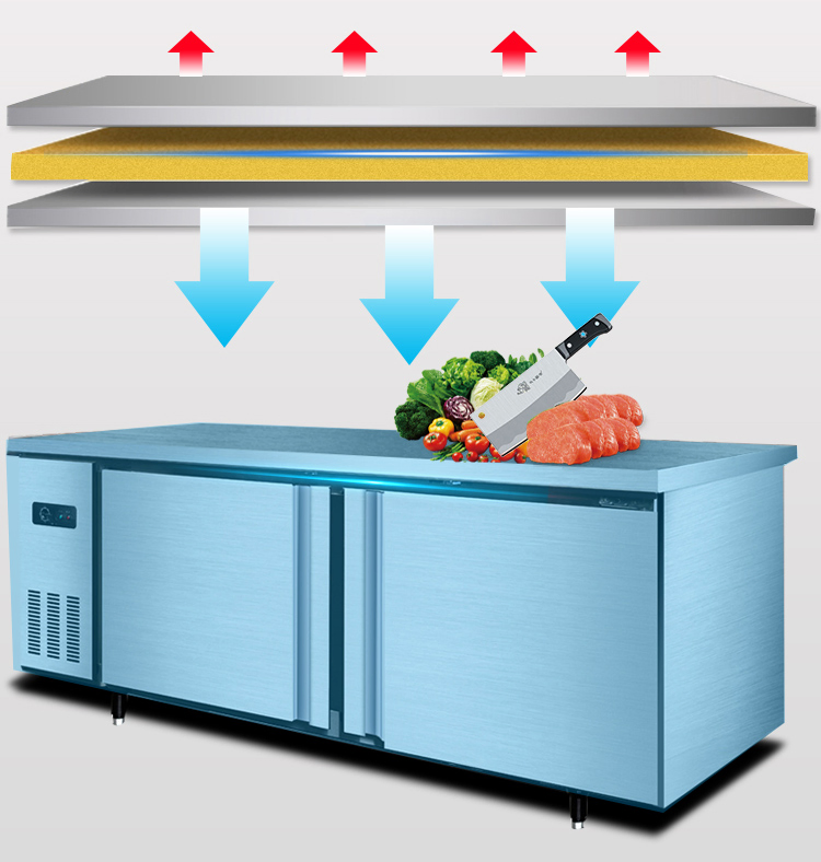 Refrigerated Workbench High Quality Stainless Steel Restaurant Kitchen Prep Station Table