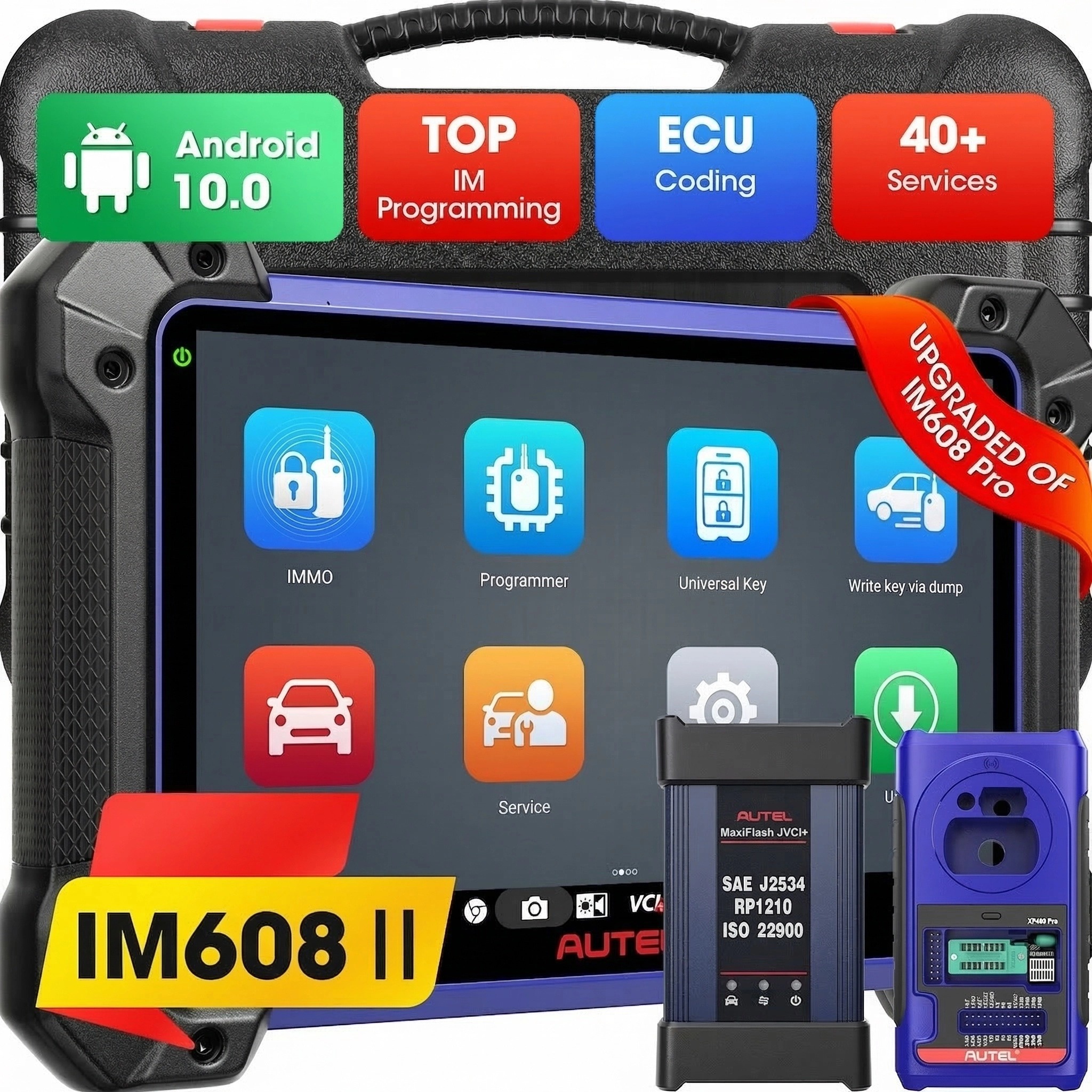 Autel MaxiIM IM608II Automotive Key Programming Scanner XP400 Pro ECU Coding Active Test 31+ Services OE All Systems Diagnostics