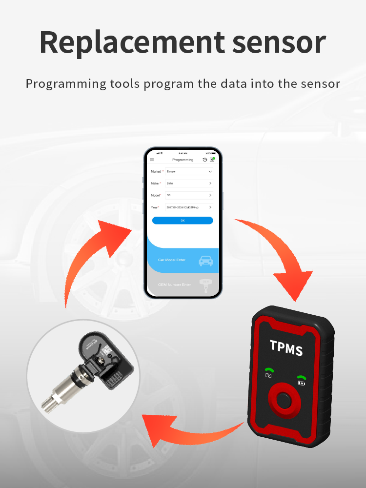 Autostar Programmable Universal TPMS 433MHz 2in1 Sensor &amp; Diagnostic Tool with LCD Display 1 Year Warranty
