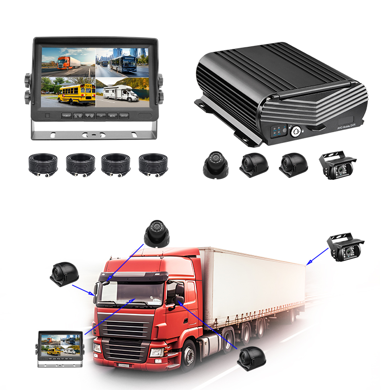 4G GPS WIFI 4CH Heavy Duty MDVR Monitor System with Waterproof HD Camera - Professional Dash Cam Recorder for Truck &amp; Bus Fleet