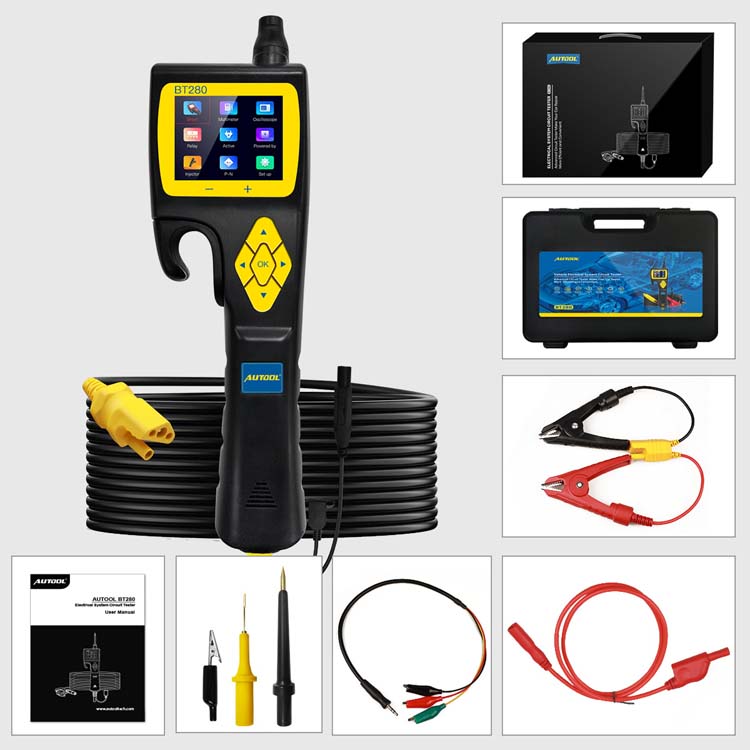 2026 AUTOOL BT280 Electric System Circuit Tester Automotive Electrical System Tools 9V-30V Electrical System Diagnostic Tool