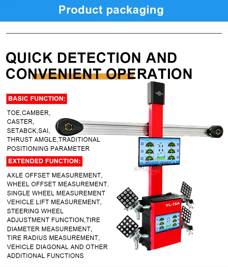 Factory Custom 3D Wheel Alignment Machine and Four Post Car Lift Wheel Aligner Equipment