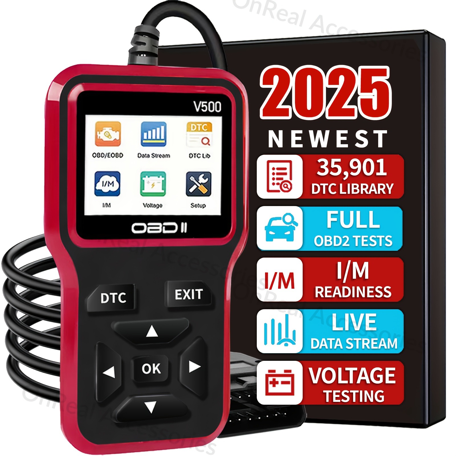 V500 Automotive Diagnostic Tool OBD2 Decoder &amp; Clearer Universal Display Screen