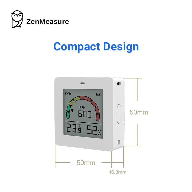 ZenMeasure Factory Wholesale Mini Portable CO2 Carbon Dioxide Gas Detector Sensor Air Quality Monitor Temperature Humidity