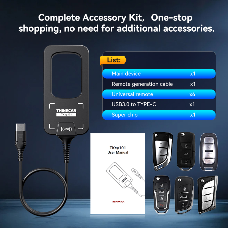 Thinkcar TKey101 Automotive Key Programming Tool For Supports Toyota Smart Key Unlock Frequency Ignition Coil Detection