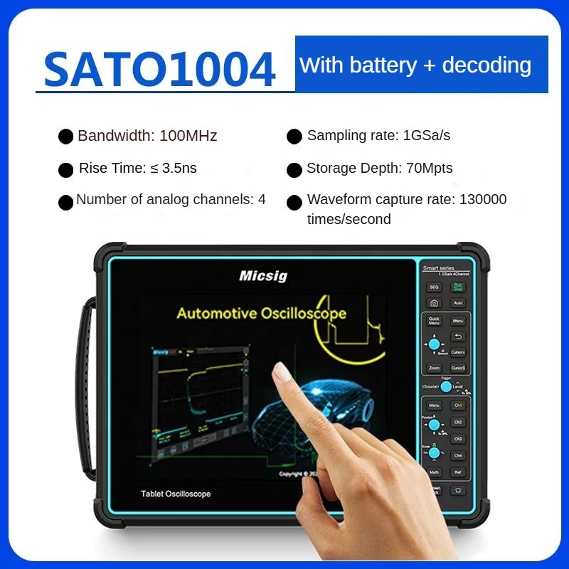 SATO2002 Automotive Diagnostic Oscilloscope Portable Battery-Powered Scope with Wi-Fi and SCPI Remote Control