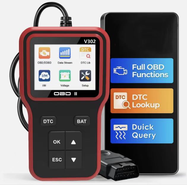 OBD2 Code Reader Engine Fault Detector Car Diagnostic Scanner Battery Diagnostic Tool Diagnostic Device 12-24V Windows V302