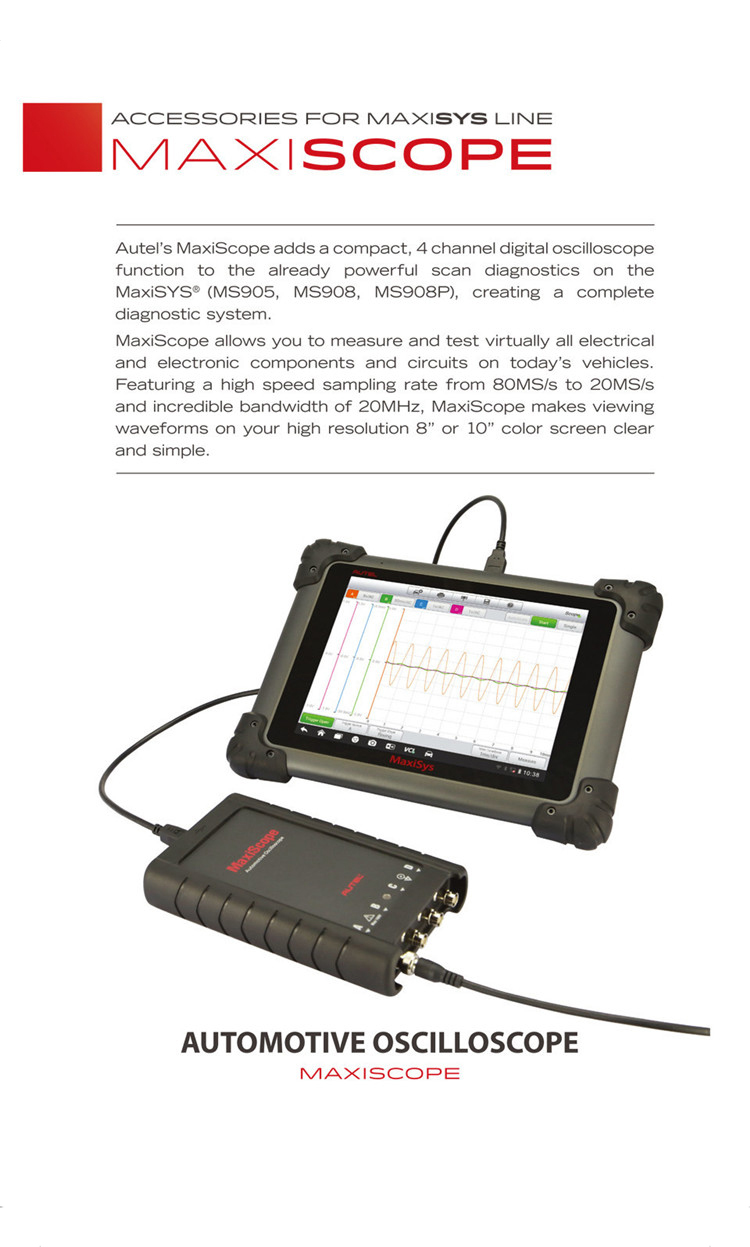 Autel MaxiScope MP408 4 Channel Automotive Oscilloscope Basic Kit Works With Maxisys Tool Autel MaxiScope MP408 Interface
